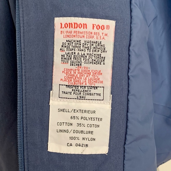 LONDON FOG Vintage Men’s Slate Blue Water Repellent Jacket - Picture 6 of 6